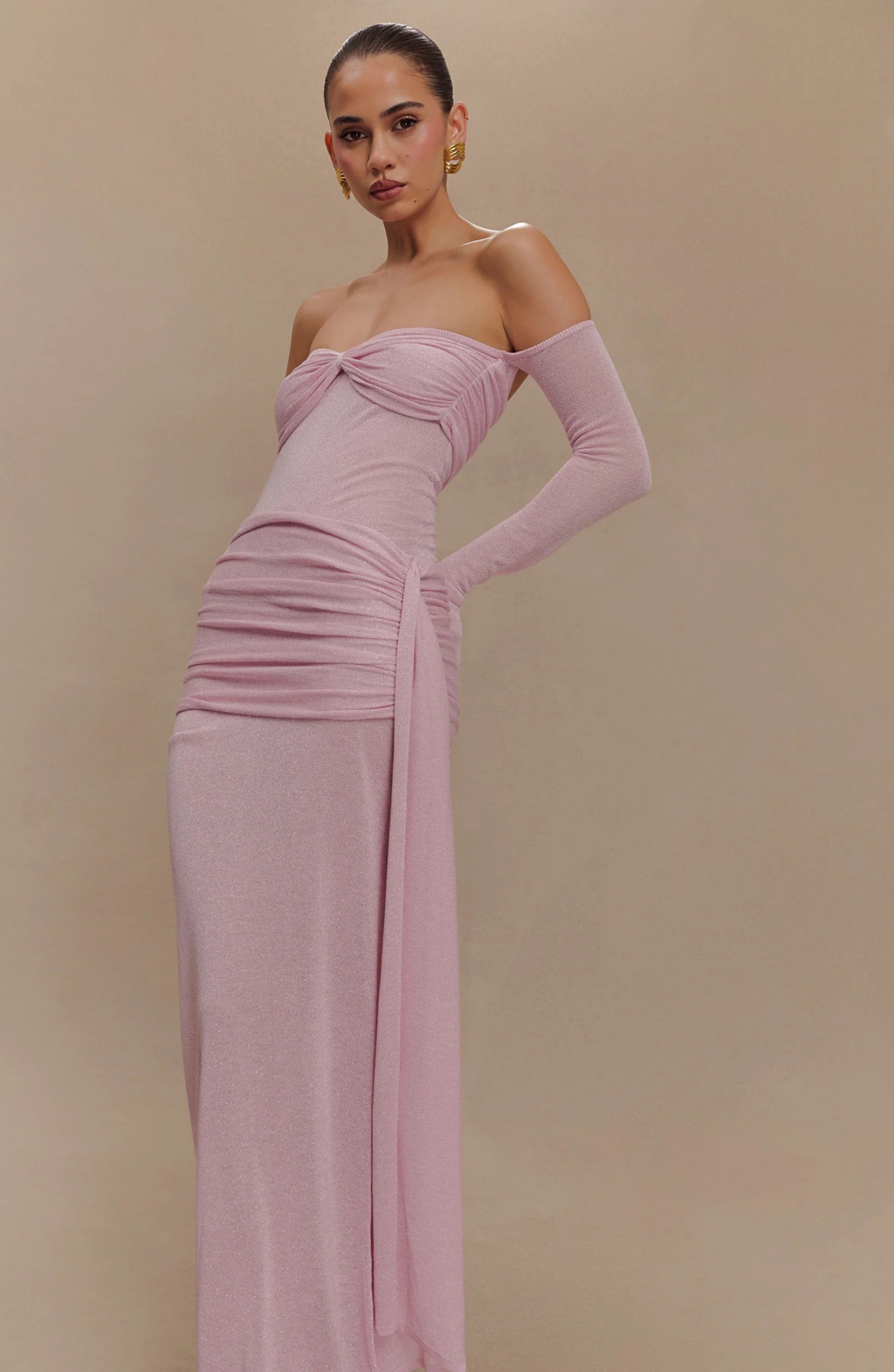 Empire Gold Diamanté Maxi dress