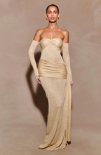 Empire Gold Diamanté Maxi dress