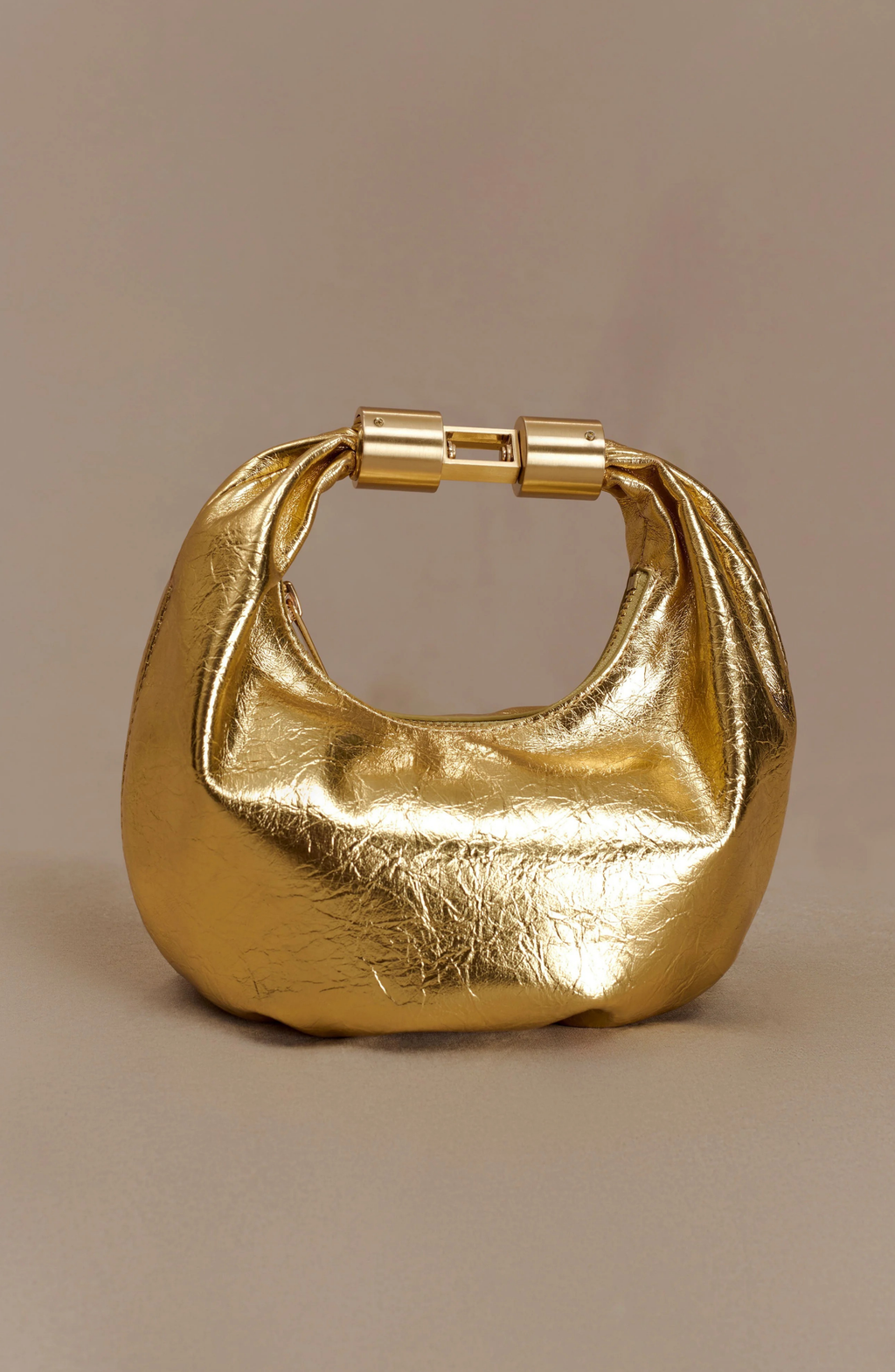 Golden Mini Leather Bag