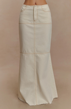 Silk Denim Maxi Skirt