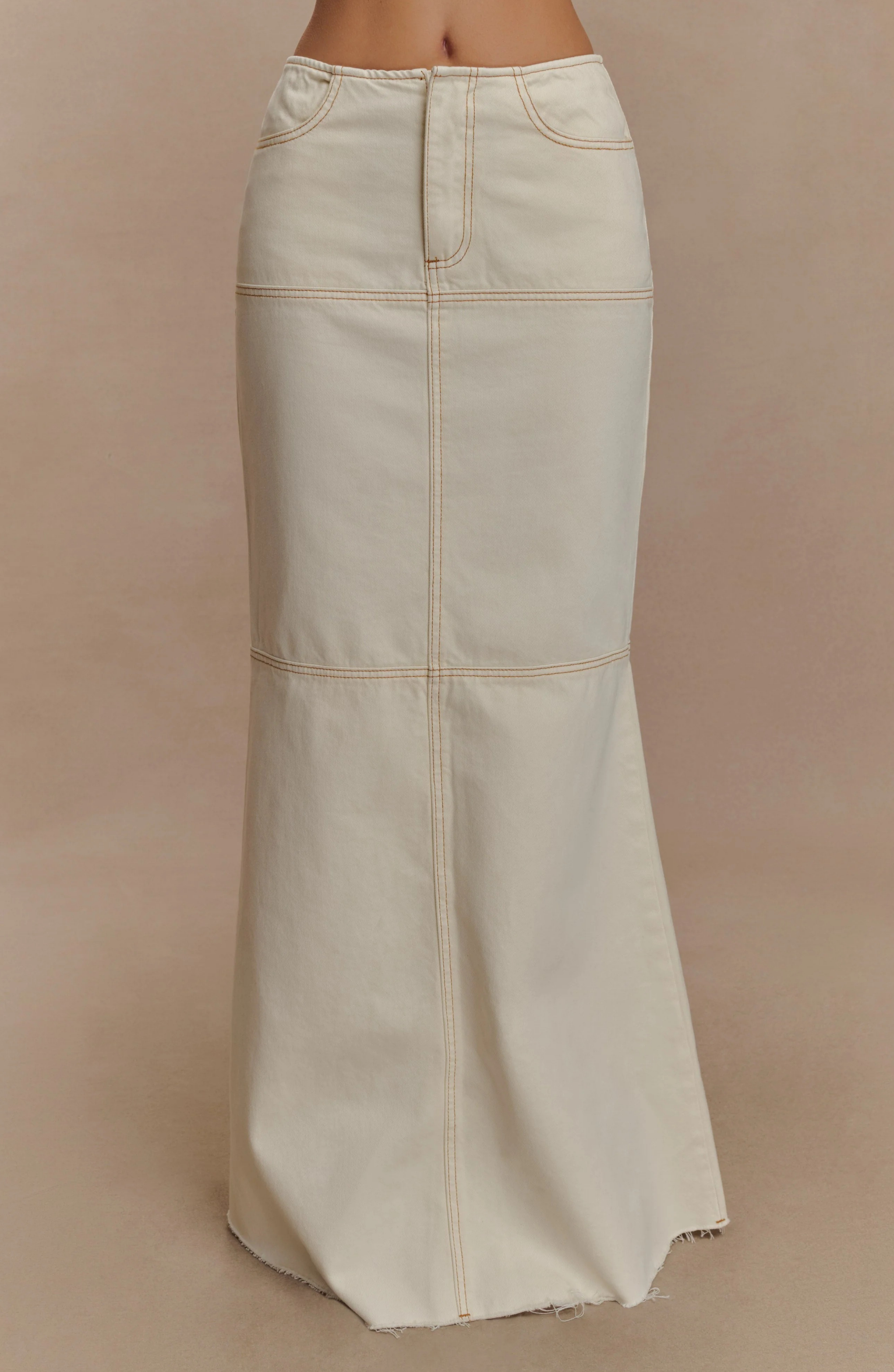 Silk Denim Maxi Skirt