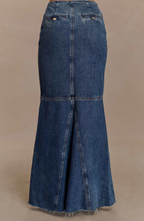 Silk Denim Maxi Skirt
