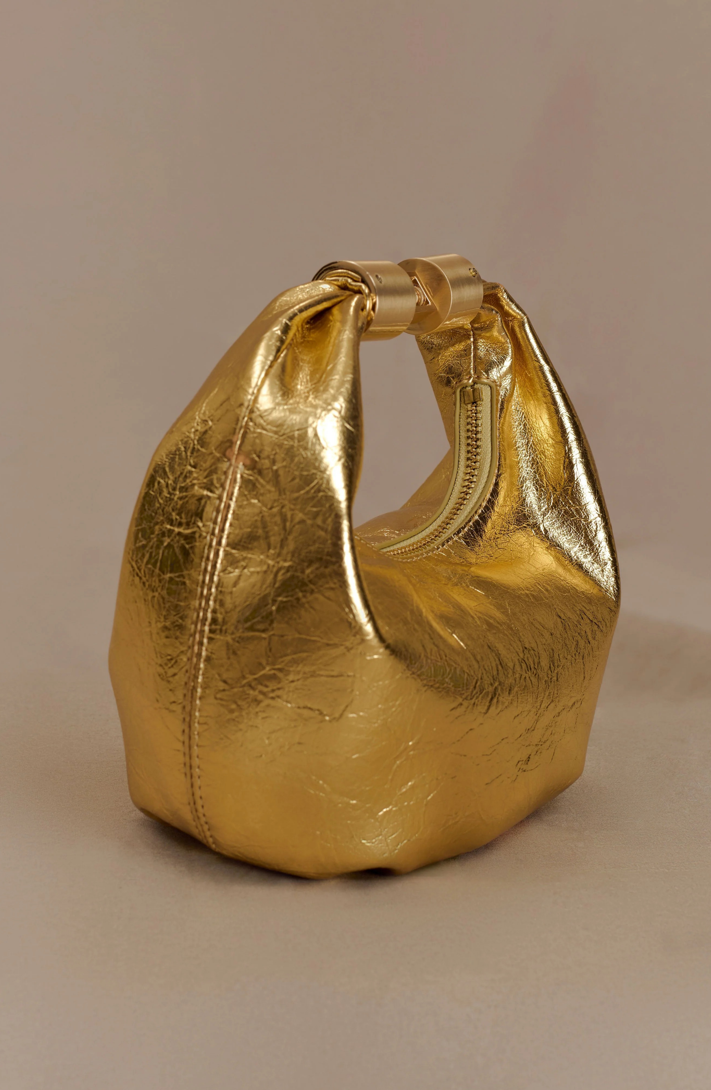 Golden Mini Leather Bag