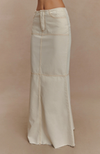 Silk Denim Maxi Skirt