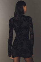 Mizra Mesh Long Sleeve Mini Dress