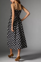 Sleeveless Polkadot Midi Dress