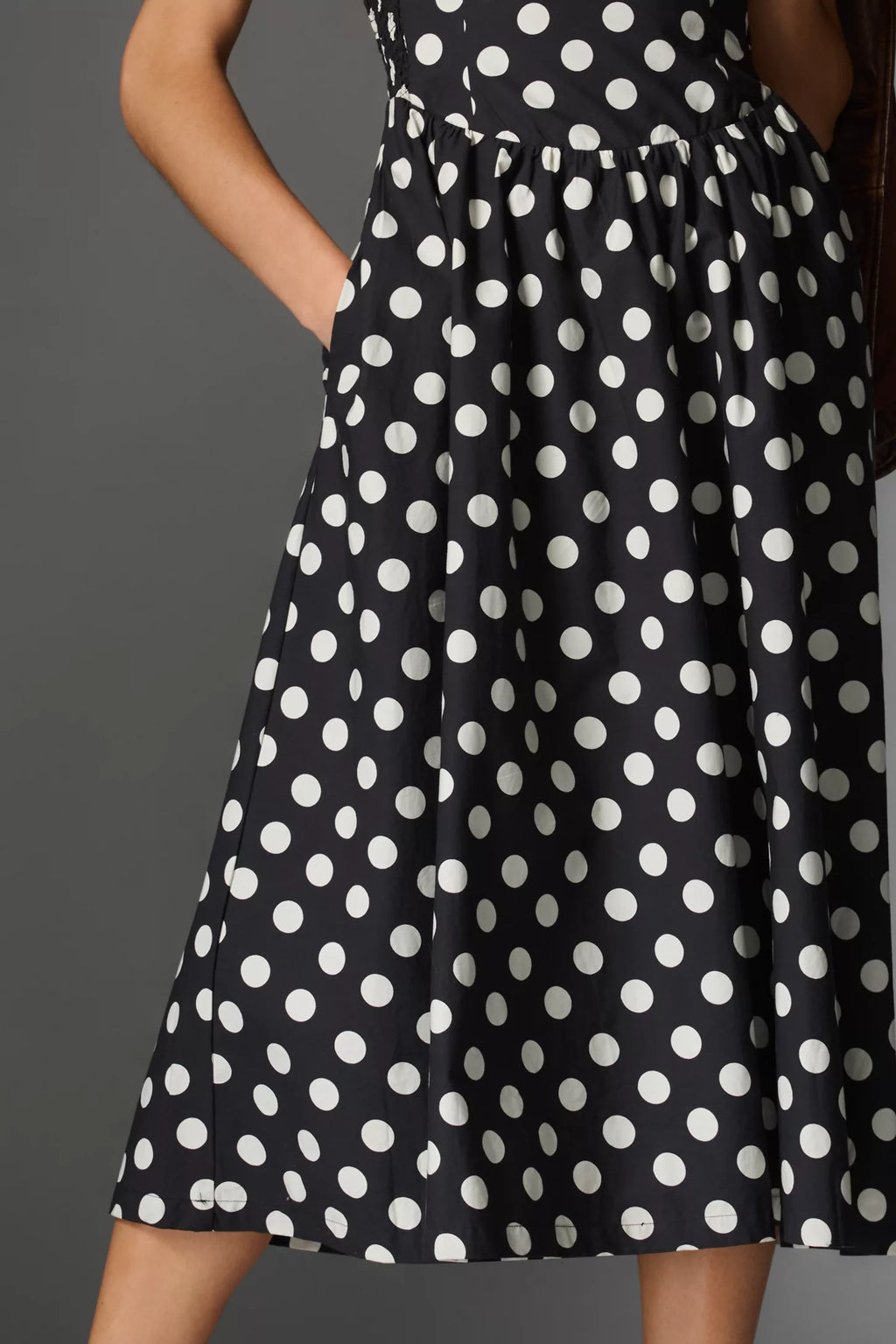 Sleeveless Polkadot Midi Dress