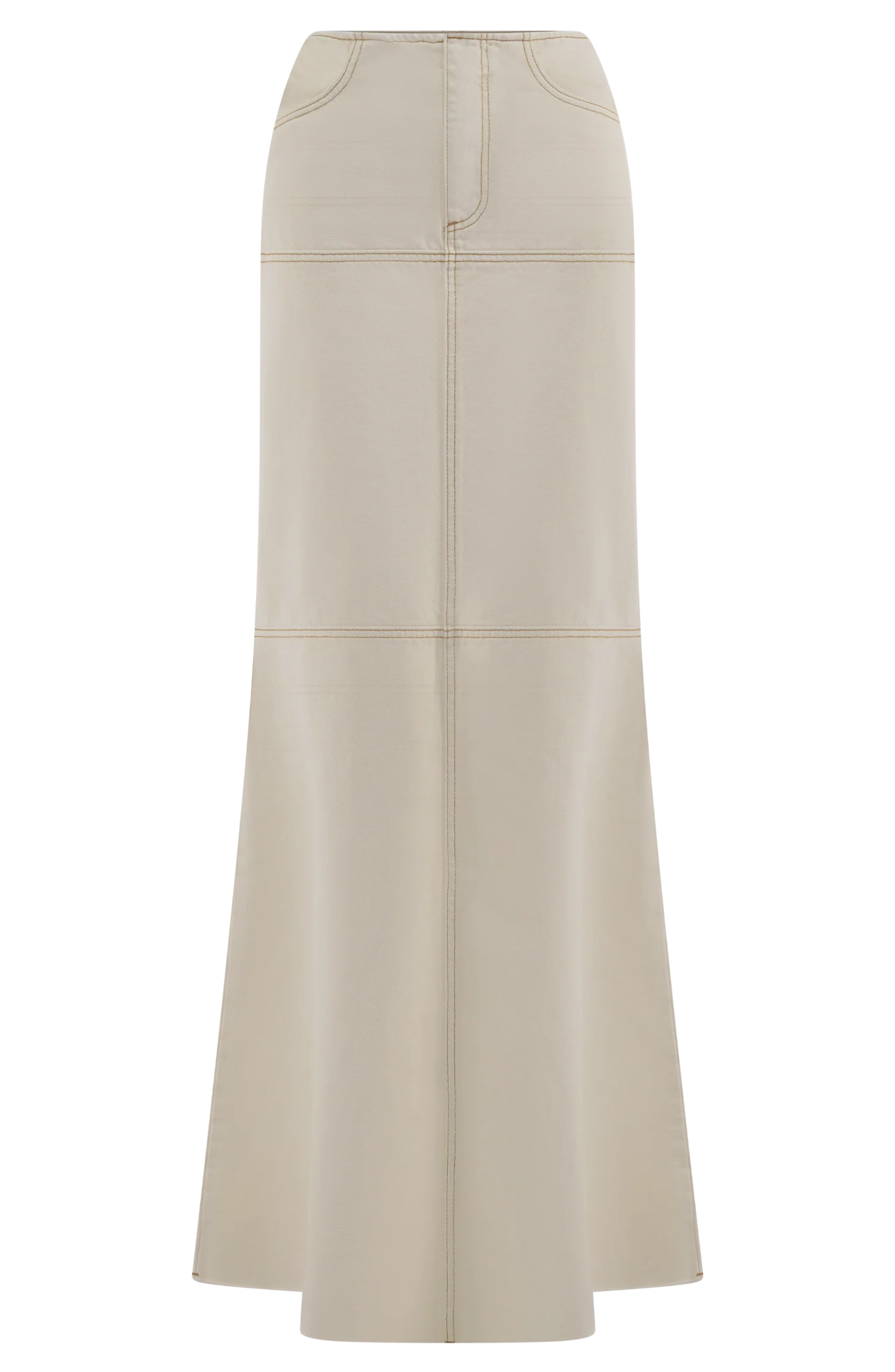 Silk Denim Maxi Skirt