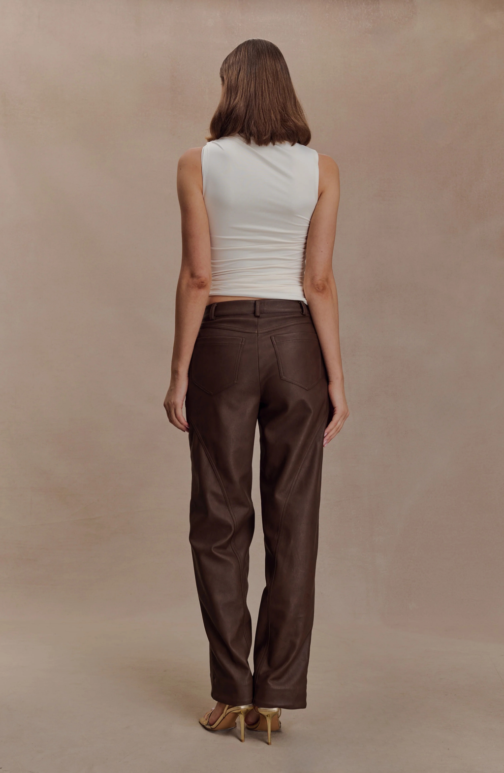 Atelier Leather Mid Rise Pants