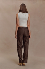 Atelier Leather Mid Rise Pants