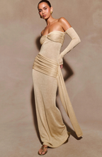 Empire Gold Diamanté Maxi dress