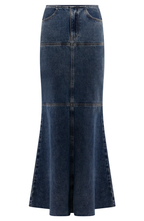 Silk Denim Maxi Skirt
