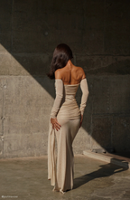 Empire Gold Diamanté Maxi dress