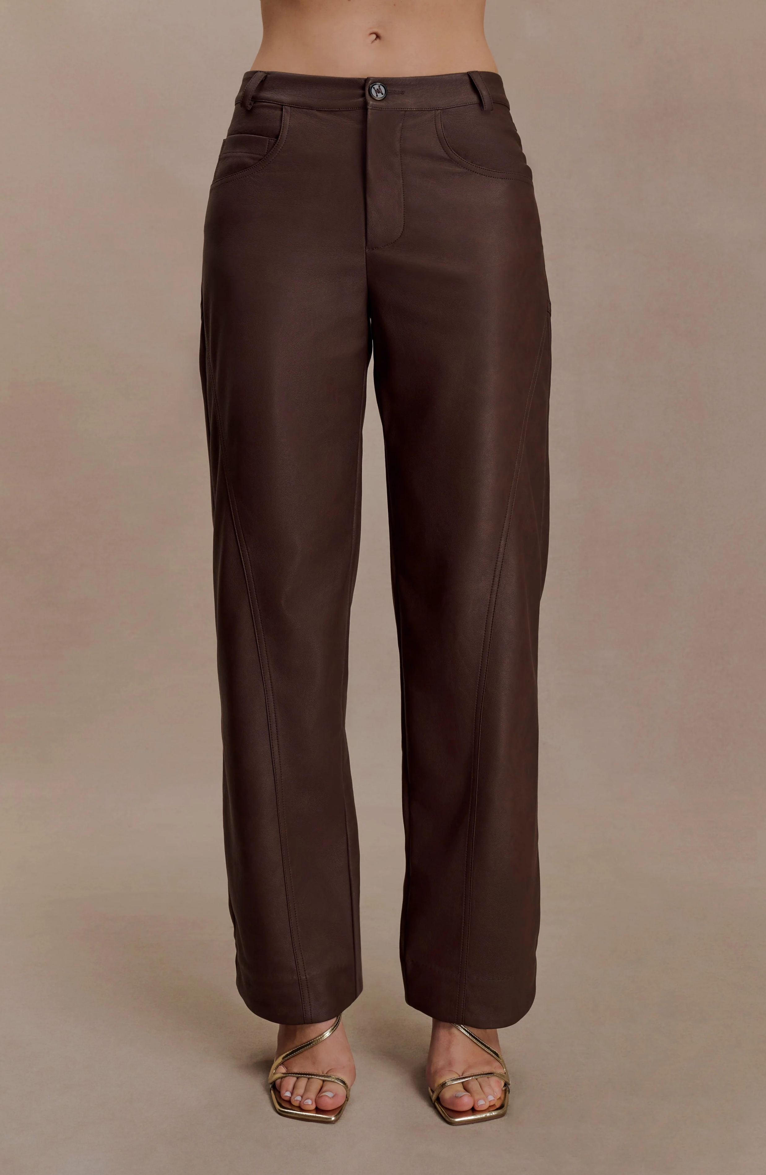 Atelier Leather Mid Rise Pants