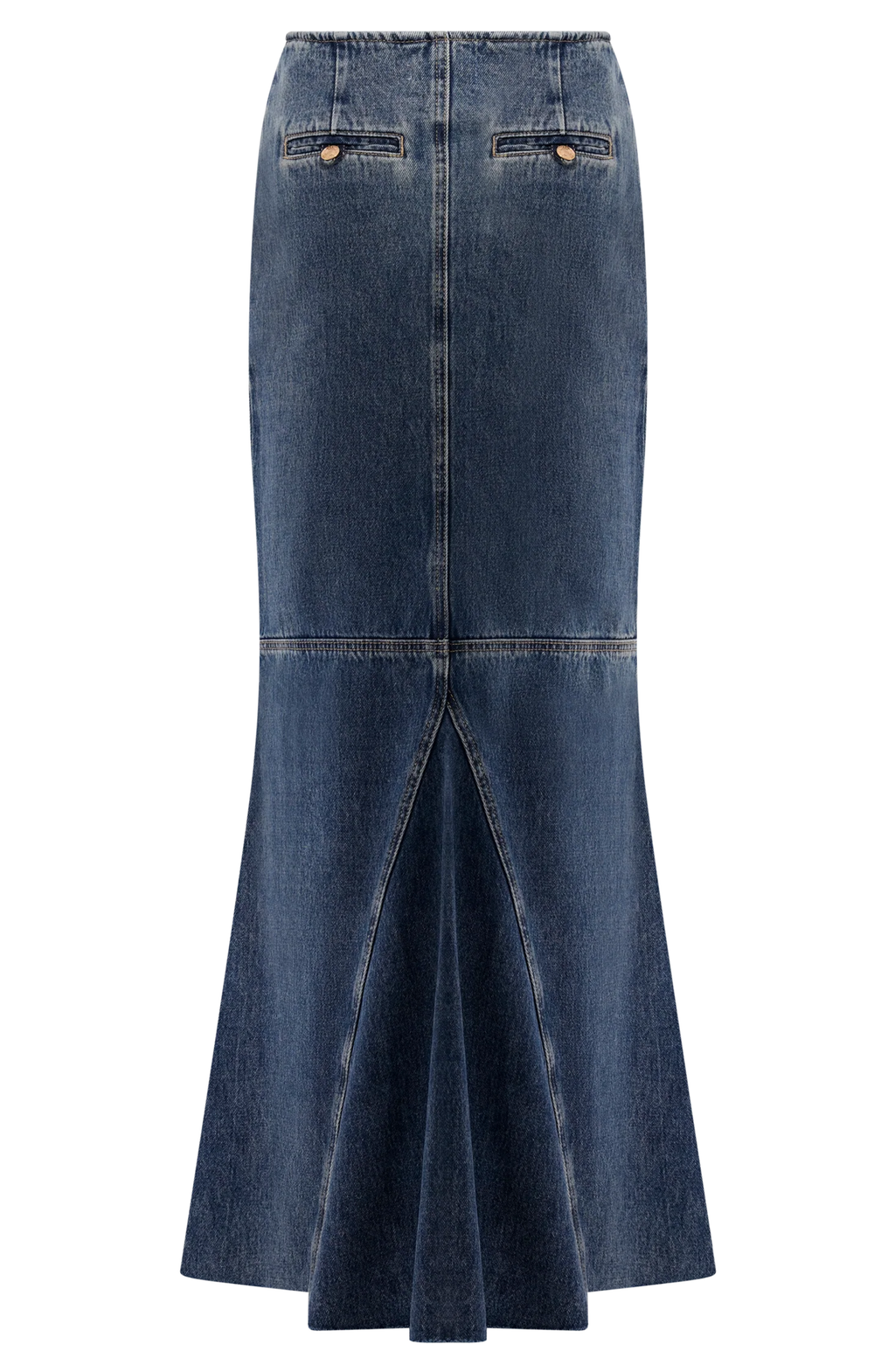 Silk Denim Maxi Skirt