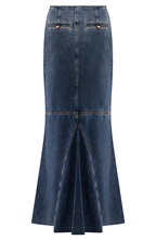 Silk Denim Maxi Skirt