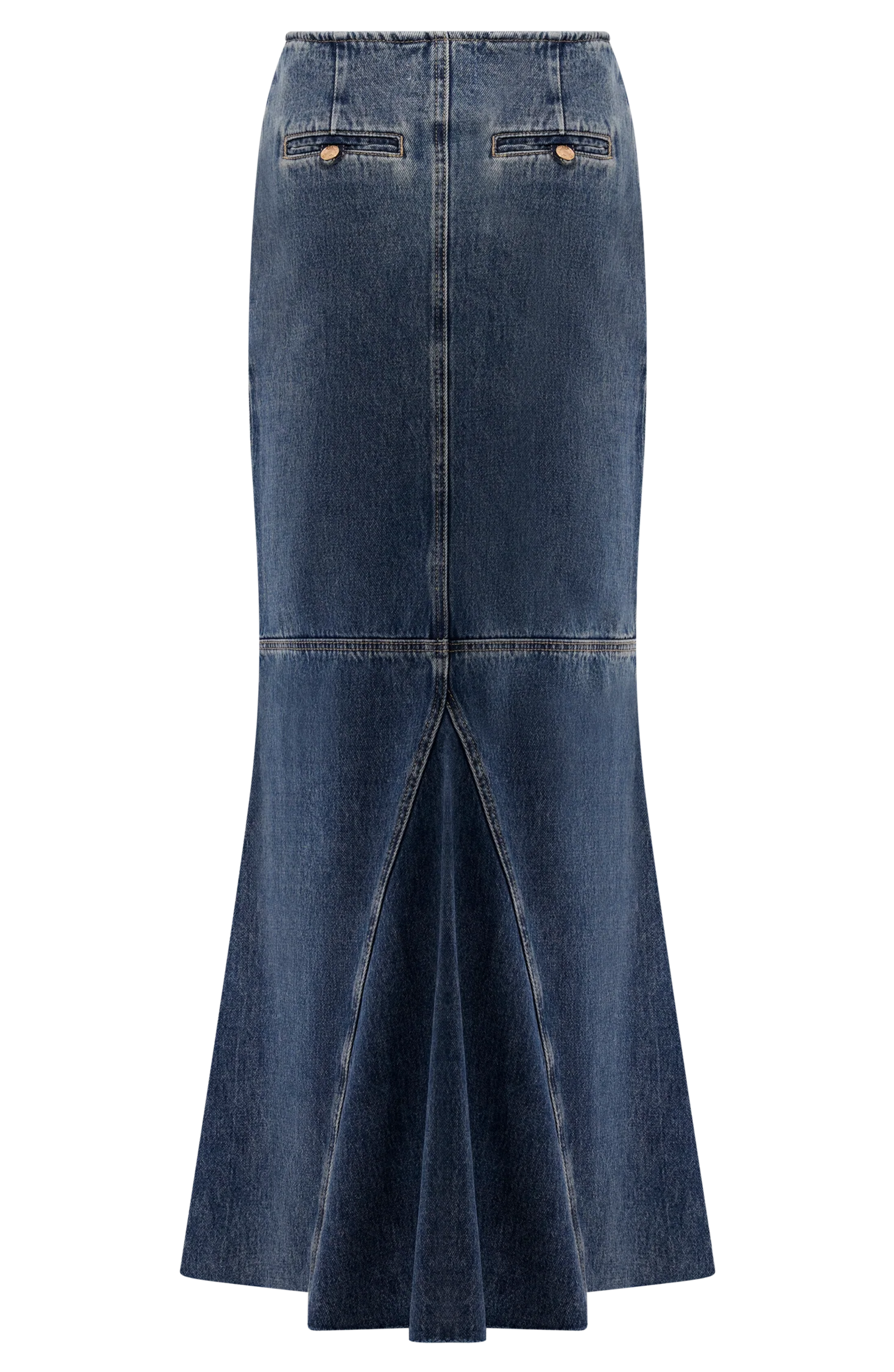 Silk Denim Maxi Skirt
