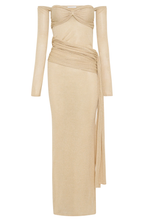 Empire Gold Diamanté Maxi dress