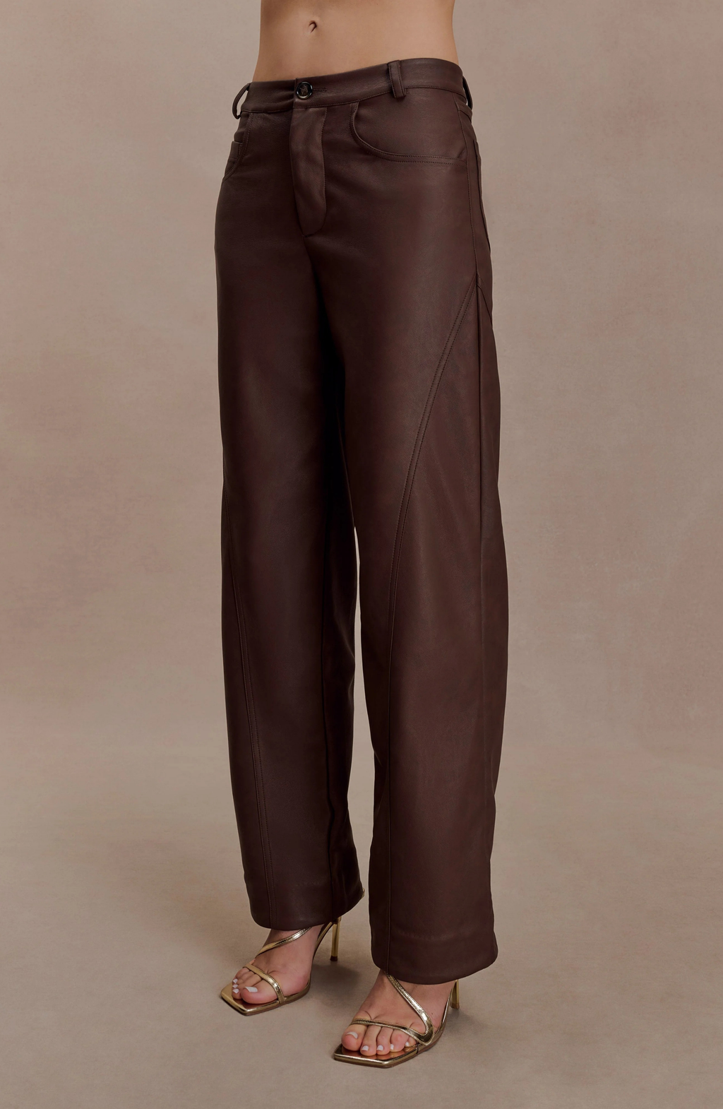 Atelier Leather Mid Rise Pants