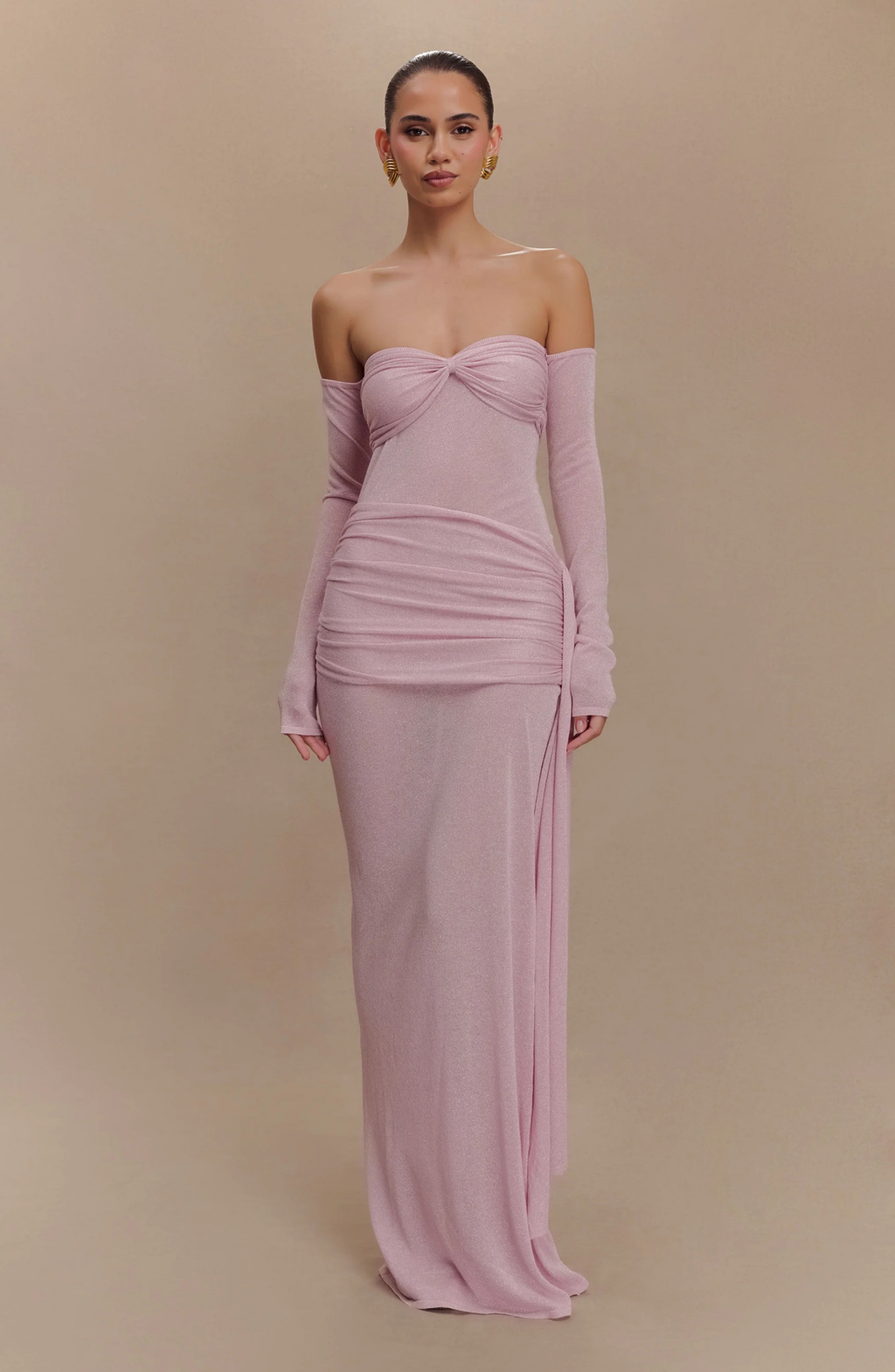 Empire Gold Diamanté Maxi dress