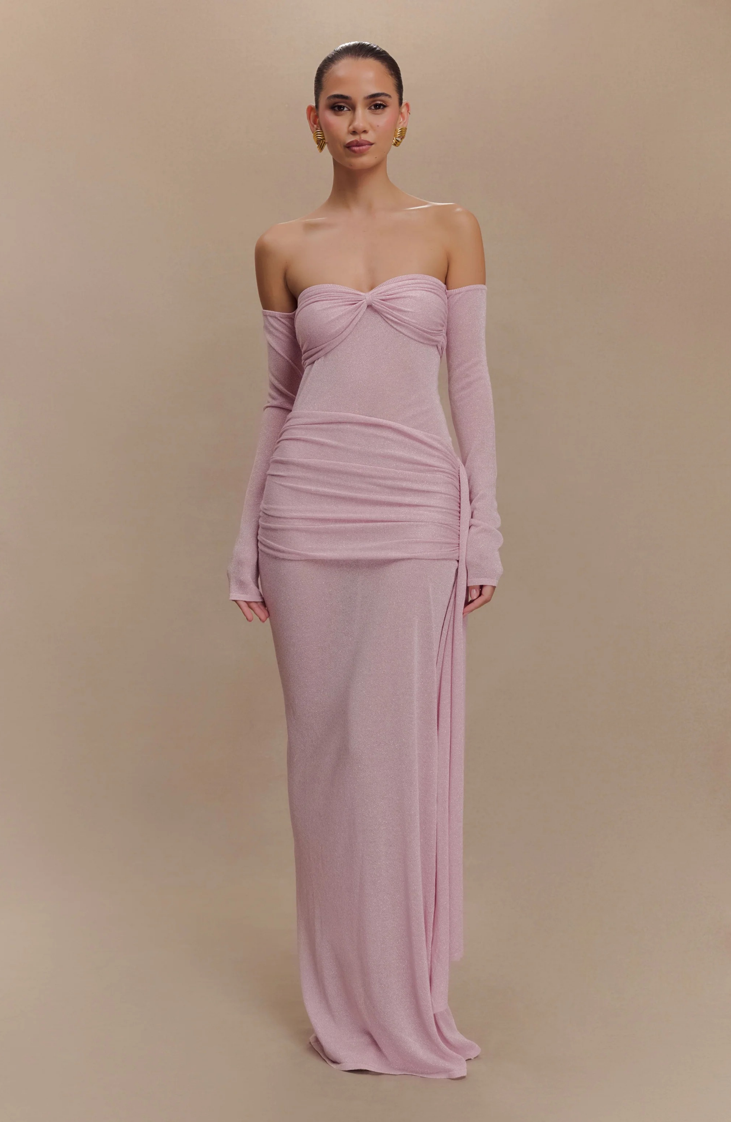 Empire Gold Diamanté Maxi dress