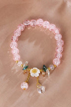 Floral Colored Glass Beaded Bracelet